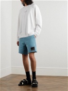 HAYDENSHAPES - Volume Straight-Leg Logo-Detailed Cotton-Jersey Shorts - Blue