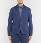 Mr P. - Blue Unstructured Garment-Dyed Peached Cotton-Twill Suit Jacket - Men - Blue