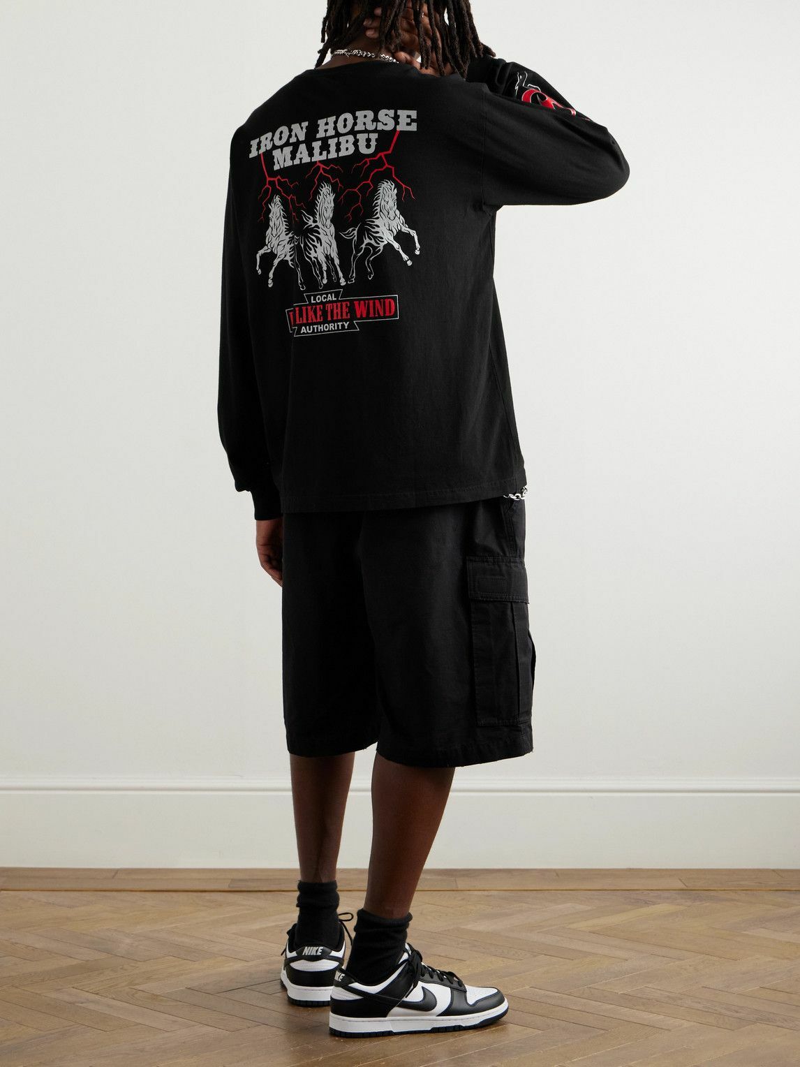Local Authority LA - Horse Power Logo-Print Cotton-Jersey T-Shirt - Black