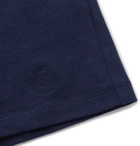 Kingsman - Contrast-Tipped Mélange Cotton and Cashmere-Blend Jersey T-Shirt - Blue