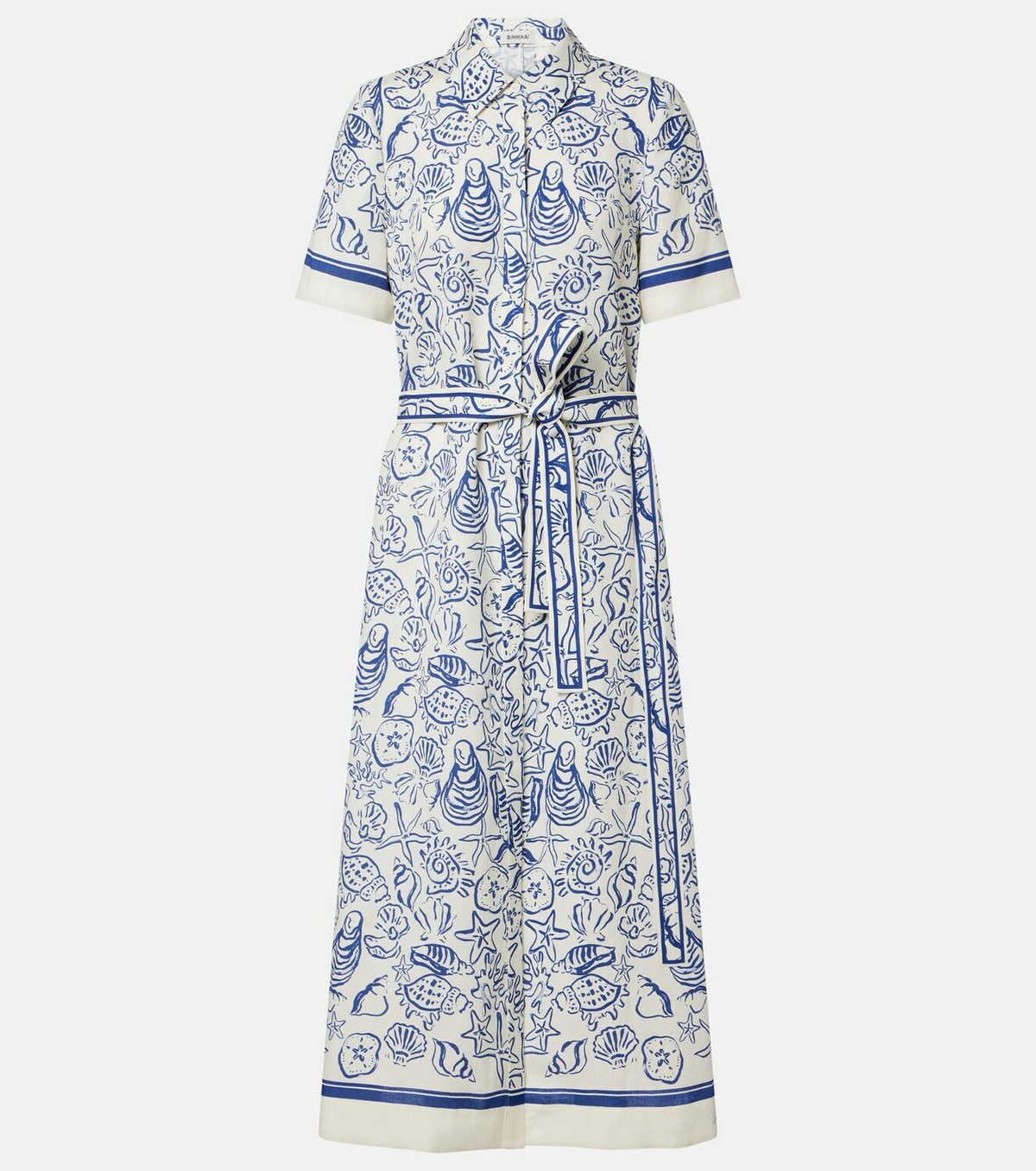 Simkhai Audria printed linen-blend shirt dress
