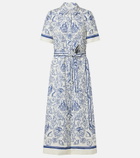 Simkhai Audria printed linen-blend shirt dress