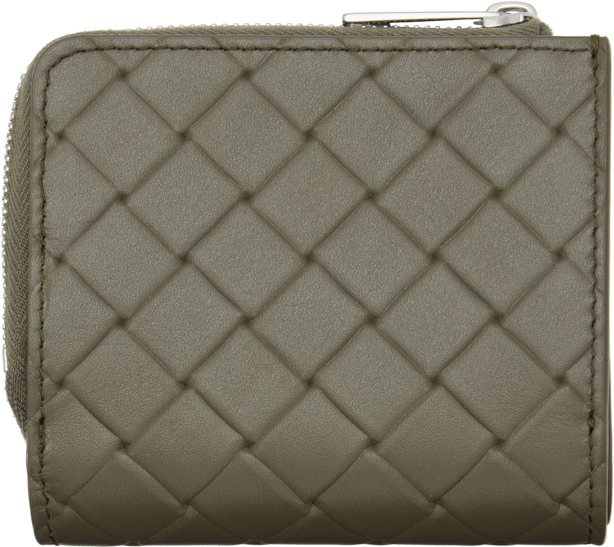 Bottega Veneta Khaki Intrecciato Stamp Bi-Fold Wallet
