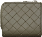 Bottega Veneta Khaki Intrecciato Stamp Bi-Fold Wallet