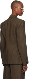Helmut Lang Brown Apex Sculpted Blazer