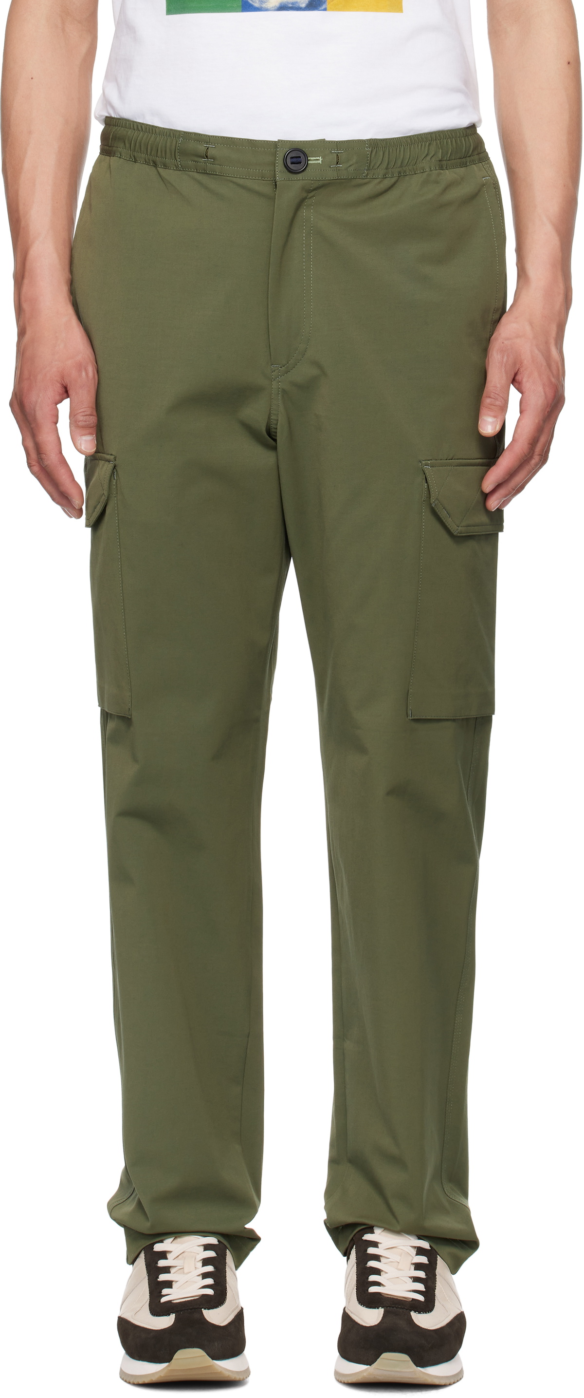 PS by Paul Smith Khaki Button Pocket Cargo Pants