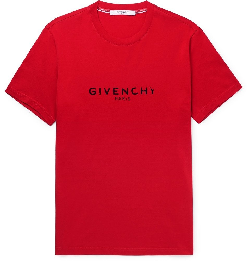 Givenchy - Logo-Print Cotton-Jersey T-Shirt Men - Red Givenchy