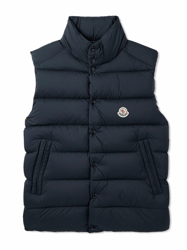 Photo: Moncler - Tibb Logo-Appliquéd Quilted Shell Down Gilet - Blue