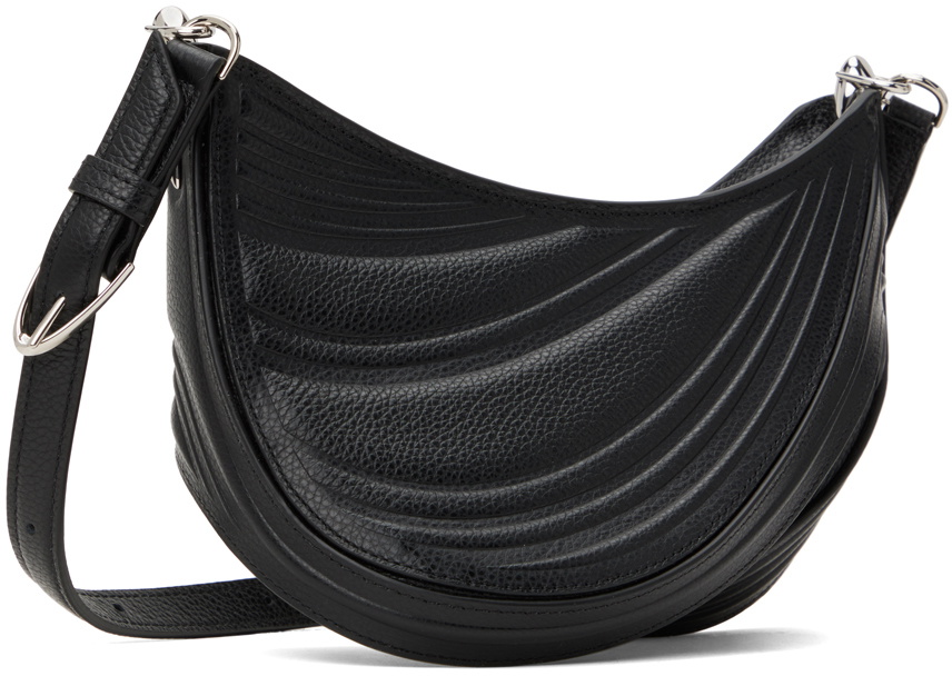 Mugler Black Small Embossed Spiral Curve 01 Bag