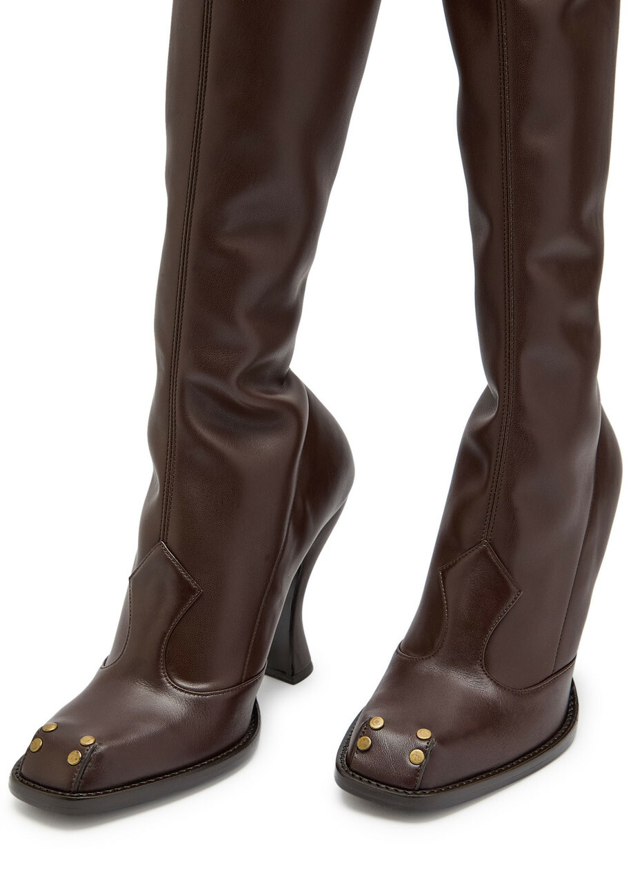 Etro Leather Knee-high Boots Chocolate