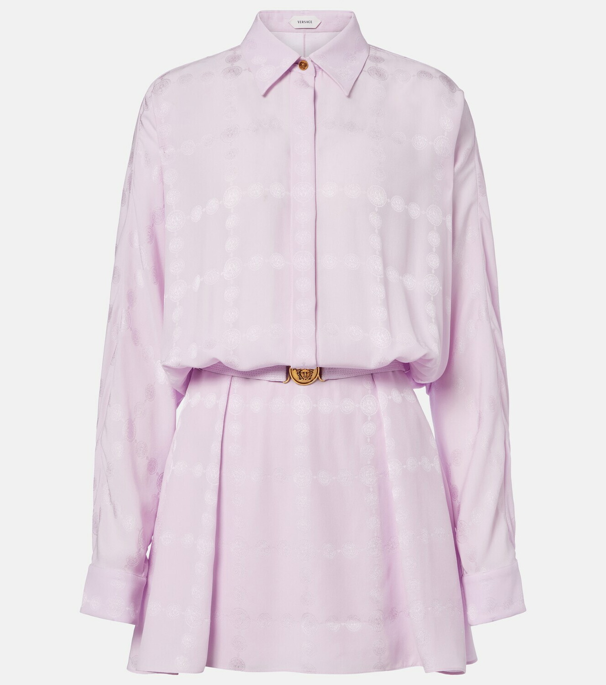 Versace Medusa silk crêpe satin shirt dress