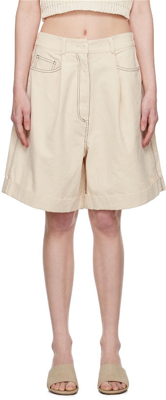 Photo: Cordera Off-White Pleated Shorts