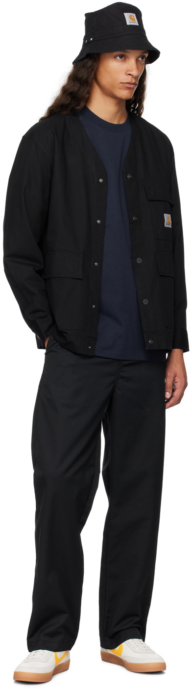 Carhartt Work In Progress Navy American Script Long Sleeve T-Shirt