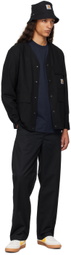 Carhartt Work In Progress Navy American Script Long Sleeve T-Shirt