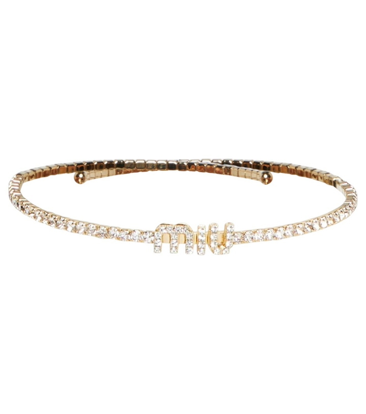 Photo: Miu Miu Logo crystal-embellished choker