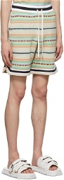 John Elliott Beige Striped Shorts