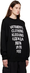 VETEMENTS Black Translation Sweater