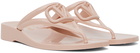 Valentino Garavani Pink VLogo Signature Rubber Thong Sandals