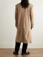 Balenciaga - Oversized Double-Breasted Distressed Wool-Felt Coat - Brown