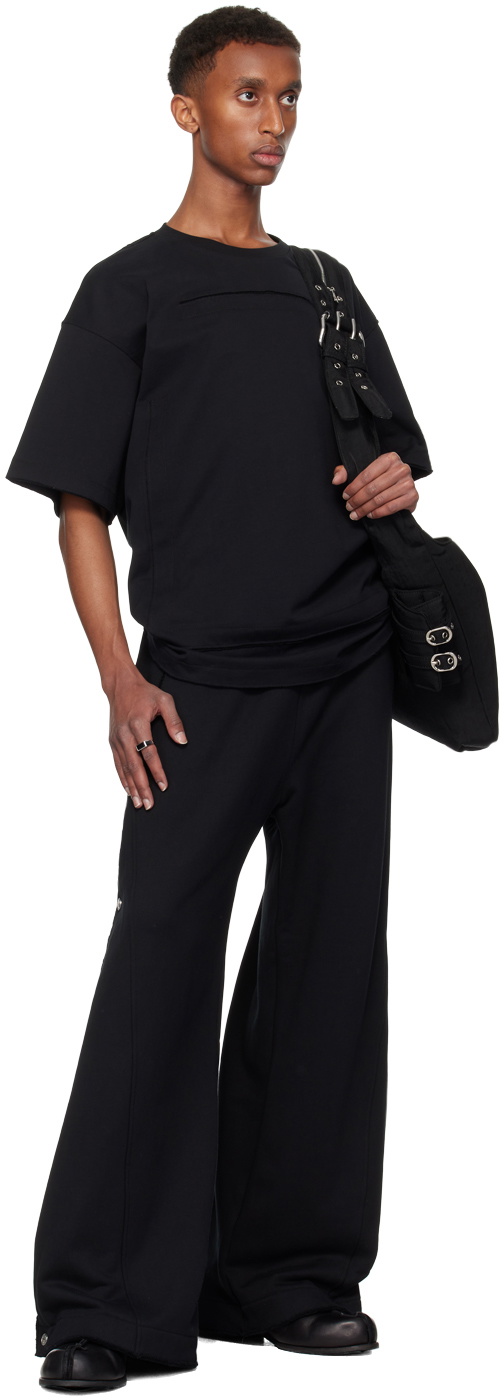 NULLUS Black Envelope Slit T-shirt