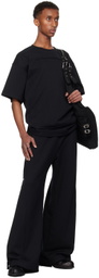 NULLUS Black Envelope Slit T-shirt