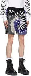 AMIRI Black & Blue Fleece Tie-Dye Shorts