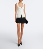 Courrèges Ribbed-knit cotton zip-up tank top