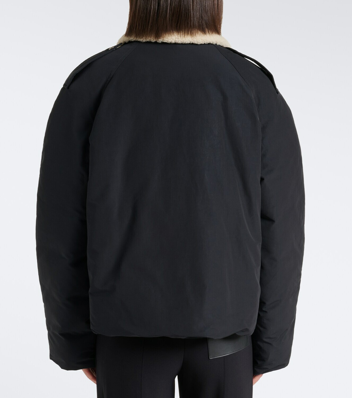 Loewe Padded shearling-trimmed cotton-blend jacket