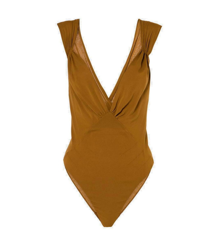 Photo: Saint Laurent Silk-blend muslin bodysuit