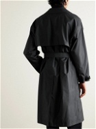 Auralee - Reversible Cotton-Blend and Silk-Satin Trench Coat - Black