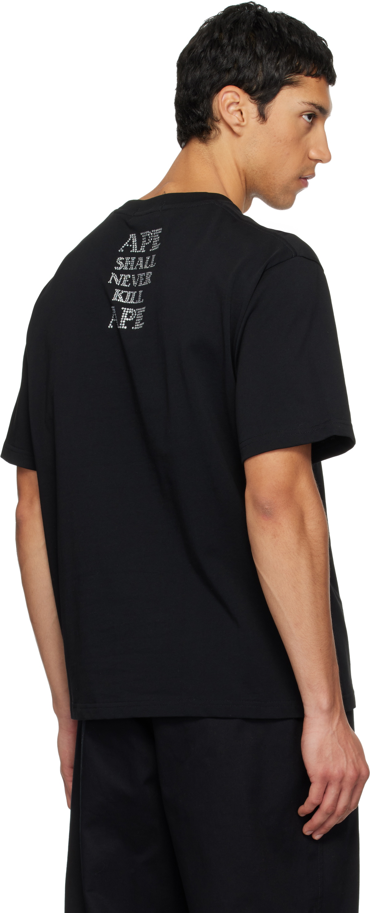 BAPE Black Rhinstone 'BAPE' Logo Relaxed Fit T-shirt