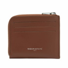 Maison Kitsuné Men's Fox Head Zipped Card Holder in Dark Brown 