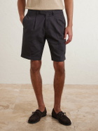 Boglioli - Straight-Leg Cotton-Blend Shorts - Brown