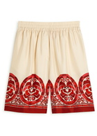 LA Double J Palazzo Printed Silk-twill Shorts Multicoloured