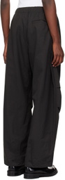 AMOMENTO Black Wide Capri Trousers