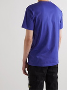 Stone Island - Logo-Embroidered Garment-Dyed Cotton-Jersey T-Shirt - Blue