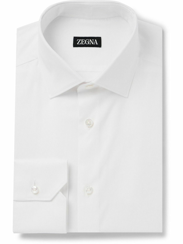 Photo: Zegna - Cotton-Blend Twill Shirt - White
