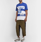 Comme des Garçons HOMME - Panelled Printed Cotton-Jersey T-Shirt - Blue