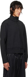 Camiel Fortgens Gray Zip Up Knit Sweater