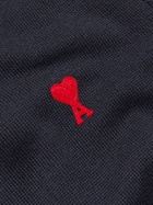 AMI PARIS - Logo-Embroidered Merino Wool Sweater - Blue
