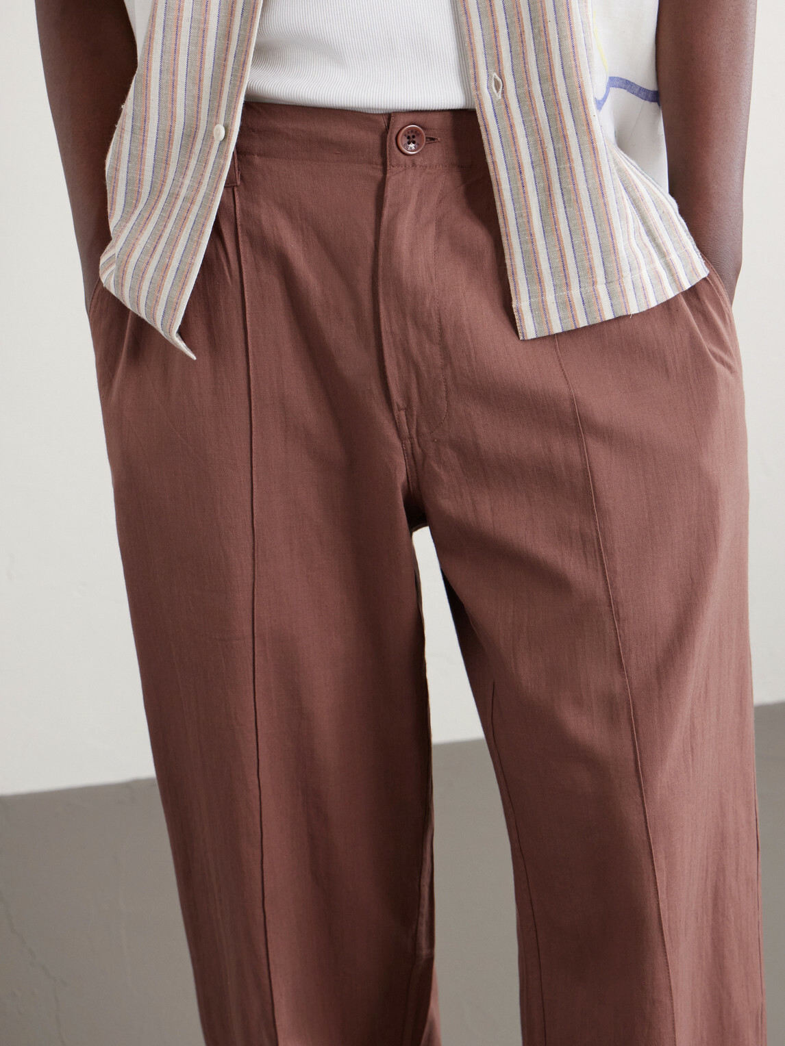 Kardo - Kedar Straight-Leg Cotton Trousers - Brown