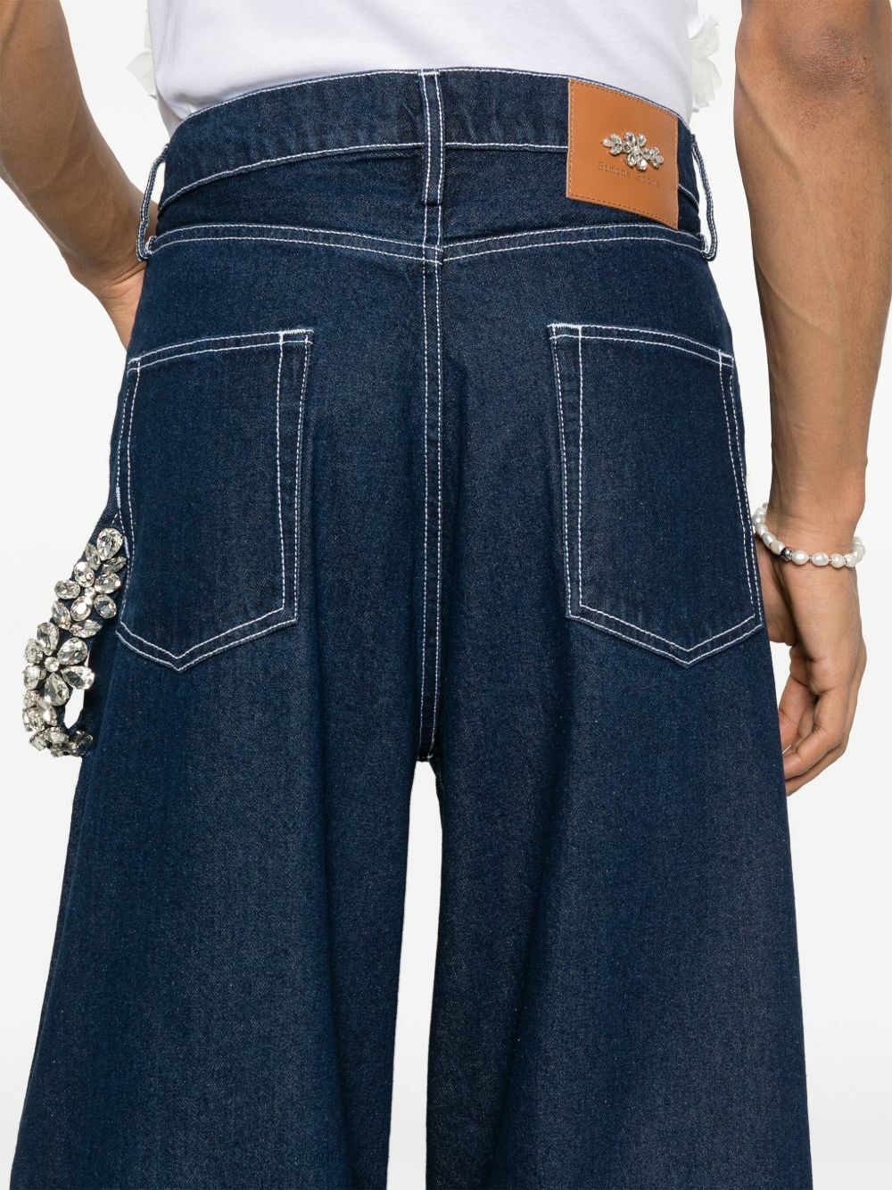 Simone Rocha Blue Cotton Wide-Leg Jeans Simone Rocha