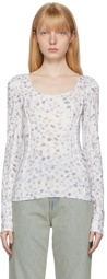 Acne Studios White Floral Long Sleeve T-Shirt