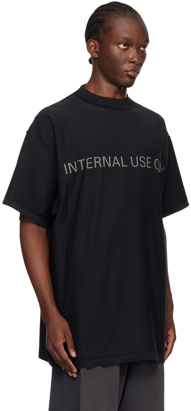サイズ2 BALENCIAGA internal use only Tブラック Balenciaga Black 'Internal Use Only' T-Shirt Balenciaga