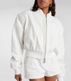 The Frankie Shop Micky cropped denim bomber jacket