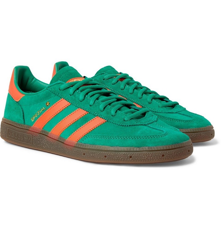 Photo: adidas Originals - Handball Spezial Leather-Trimmed Suede Sneakers - Green