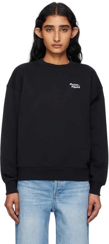 Photo: Maison Kitsuné Black 'Maison Kitsuné' Handwriting Comfort Sweatshirt