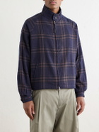 Kardo - Stanley Embroidered Checked Cotton Bomber Jacket - Blue