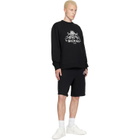 BALMAIN Black 'Balmain' Vine Print Sweat Shorts