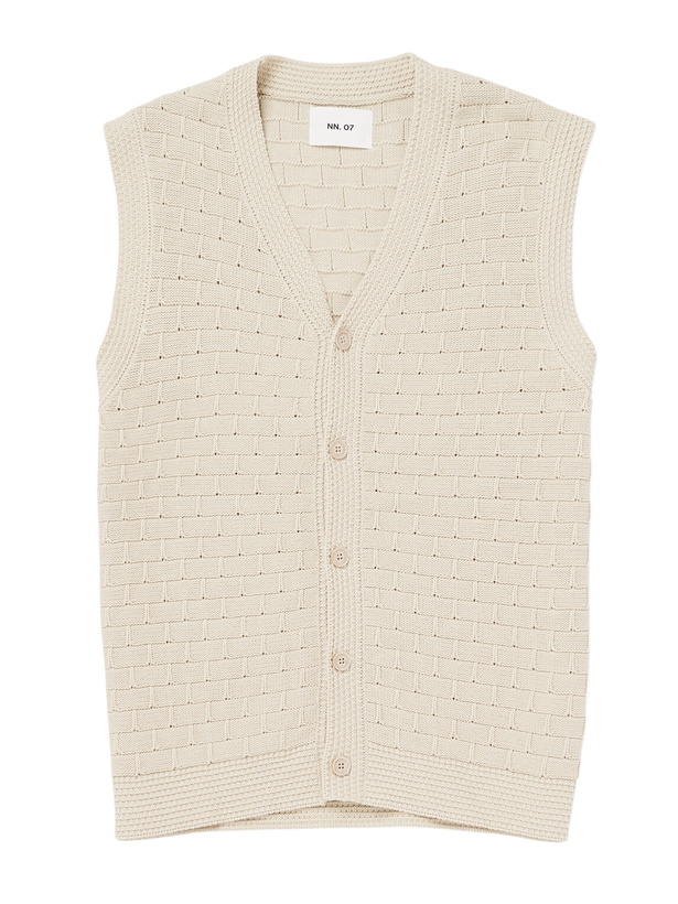Photo: NN07 - Reece 6600 Pointelle-Knit Organic Cotton Vest - Neutrals